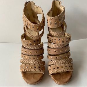 Aldo Tan studded strappy Tinder stiletto heels